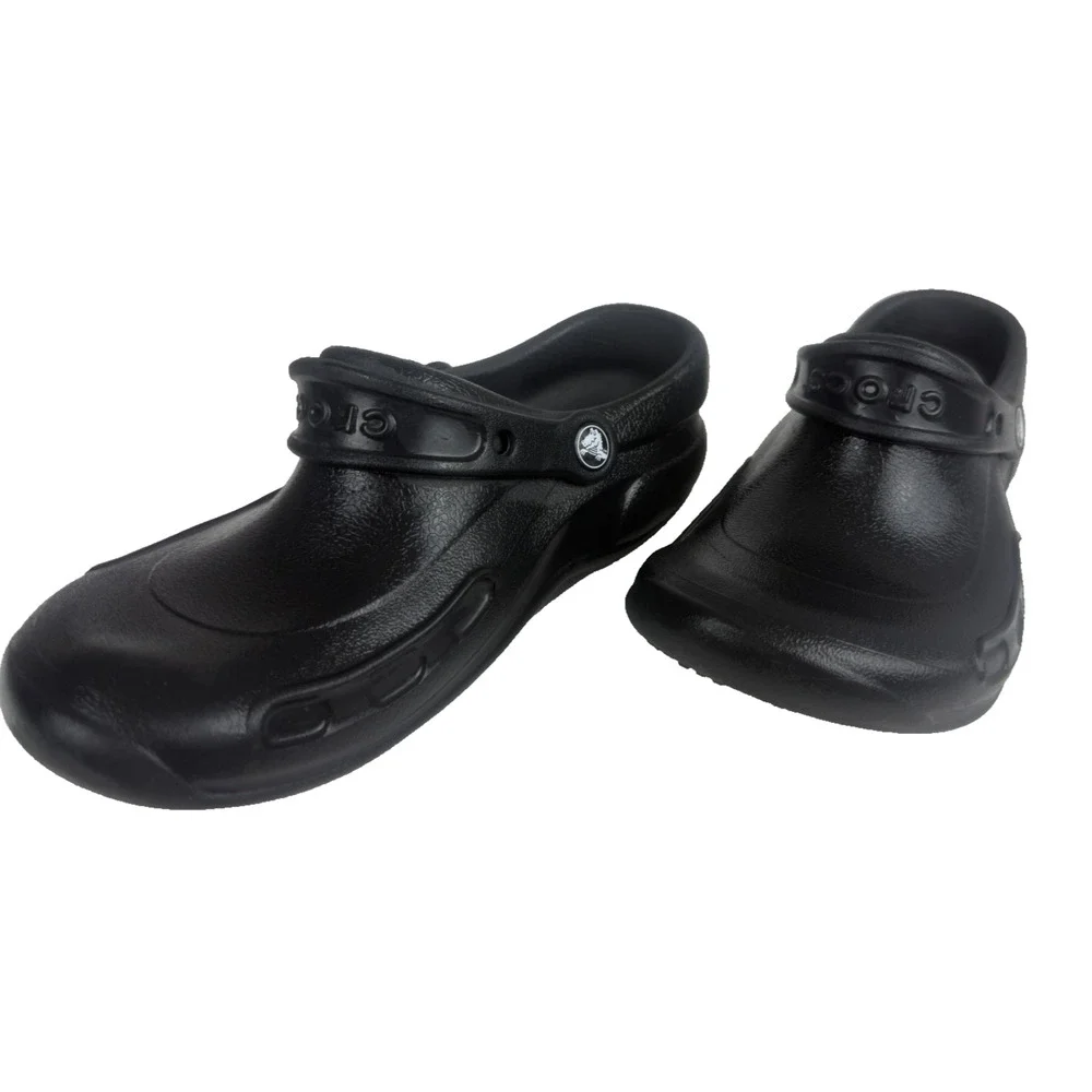 Crocs Bistro Black Work Clogs Unisex Men 5 Women 7 Slip Resistant Chef Nurse EUC